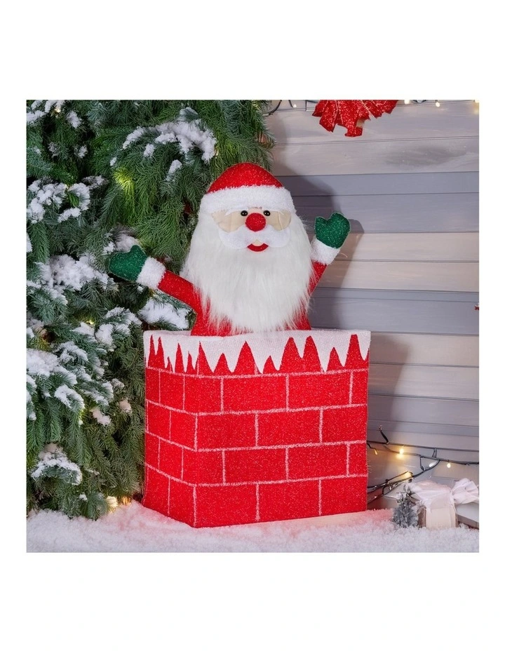 76cm Santa in Chimney Christmas Tree Warm White LED Lights Animated Decoration Ornament image 6