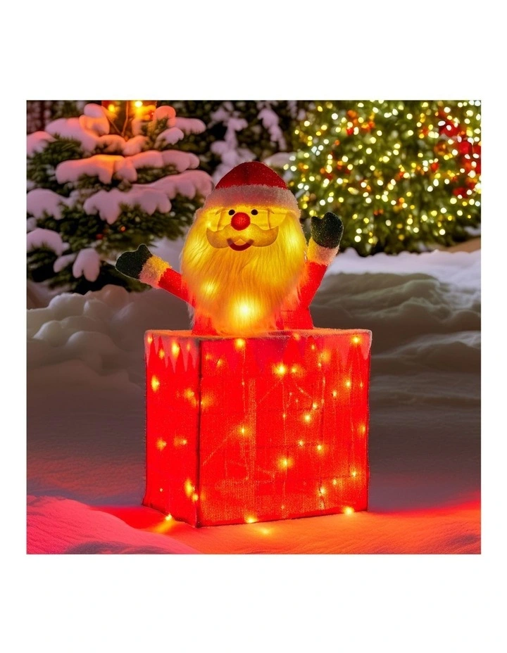 76cm Santa in Chimney Christmas Tree Warm White LED Lights Animated Decoration Ornament image 7