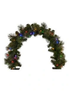 60cm Tabletop Christmas Archway Garland with LED Lights Gold Mantle Decoration Ornament