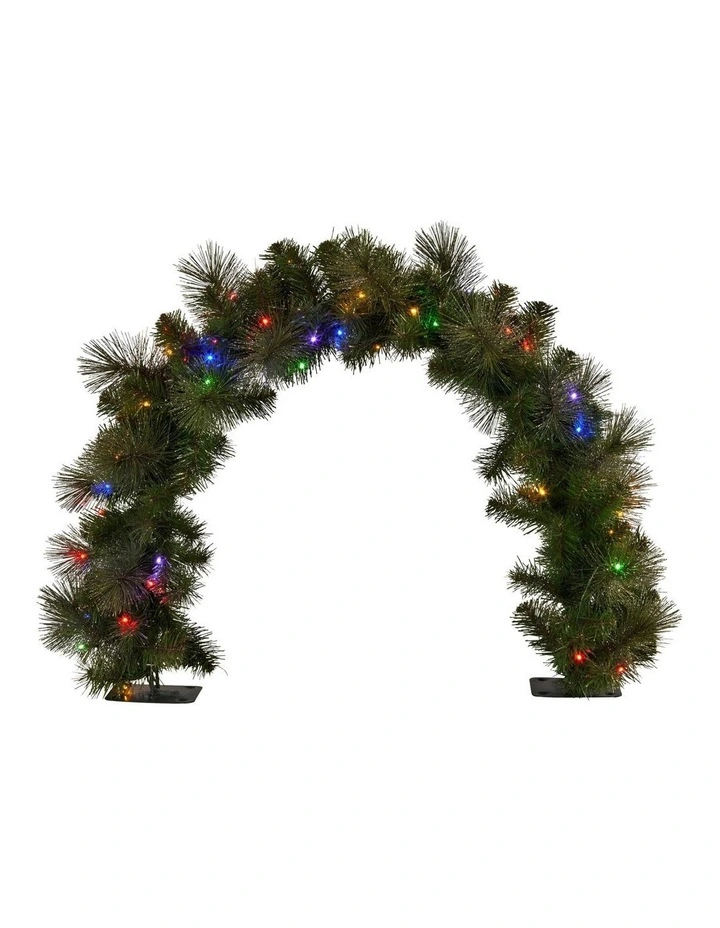 60cm Tabletop Christmas Archway Garland with LED Lights Gold Mantle Decoration Ornament image 1