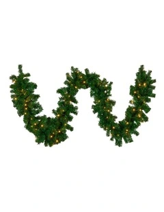 2.7m Christmas Garland with LED Lights Chadwick Tree Decoration Ornament