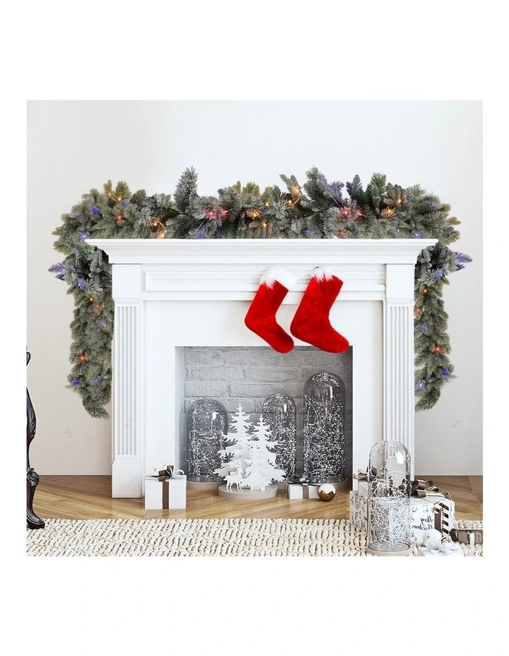2.7m Christmas Garland Snowy with LED Lights Stamford Spruce Tree Decoration Ornament image 6
