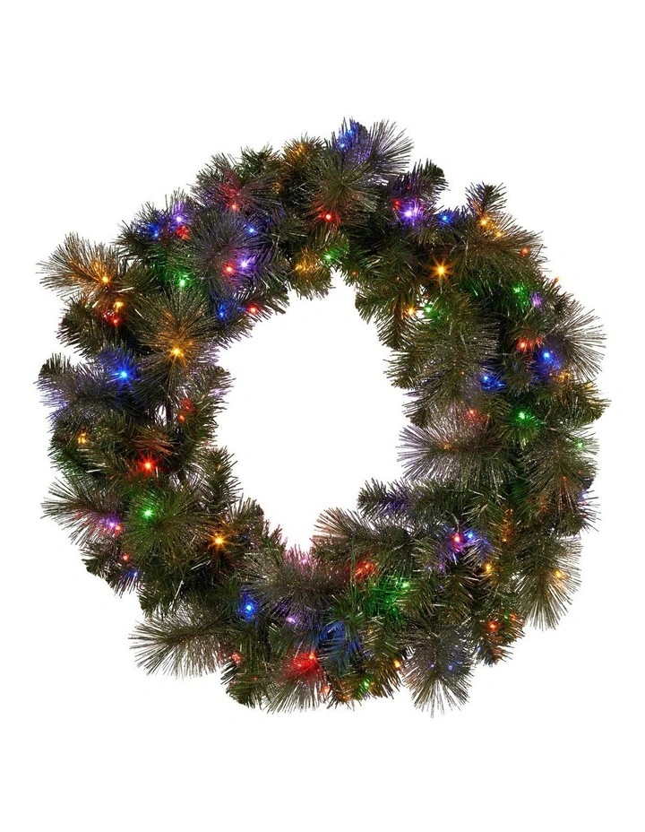Christabelle 76cm Split Christmas Wreath with LED Lights for Double Front Doors Decoration image 3