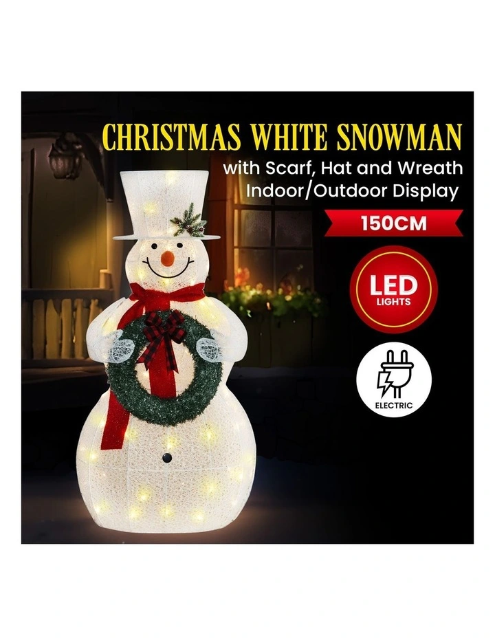 Christabelle 150cm White Outdoor Christmas Snowman with Lights image 7