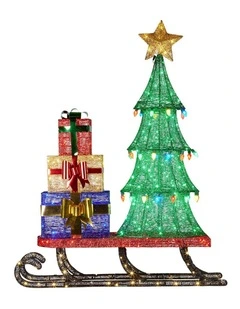Christabelle Christmas Display Sled with Tree and Presents -  183cm