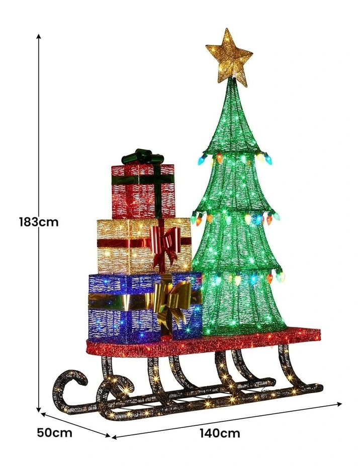 Christabelle Christmas Display Sled with Tree and Presents -  183cm image 4