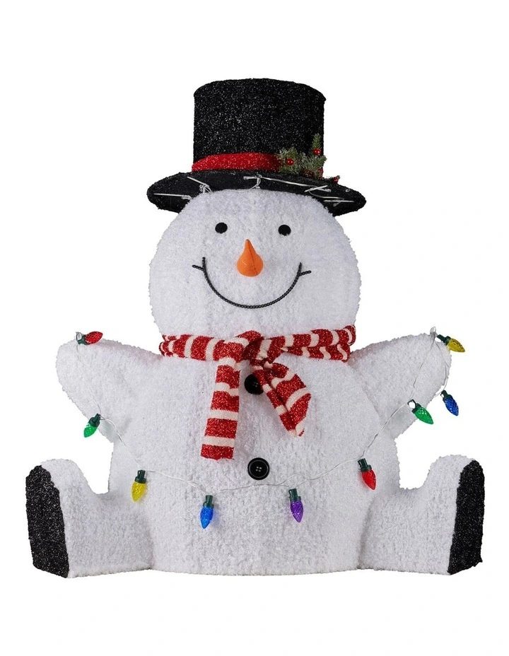 Christabelle 82cm Sitting Snowman Christmas Display with Lights image 2