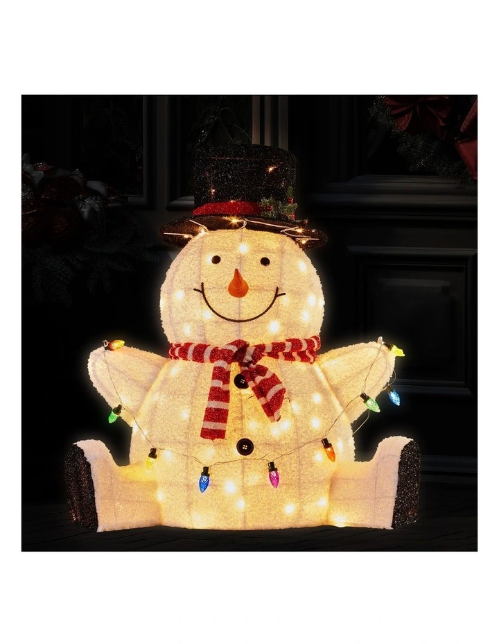 Christabelle 82cm Sitting Snowman Christmas Display with Lights image 6