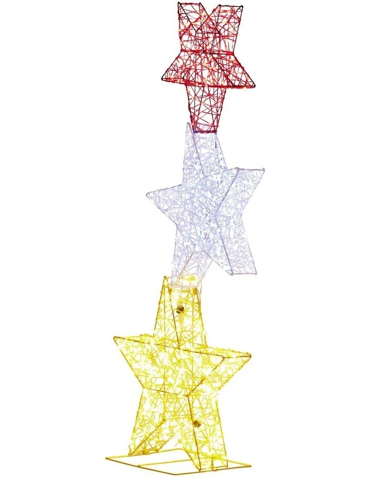 Christabelle 120cm Triple Star Christmas Display with Lights image 2