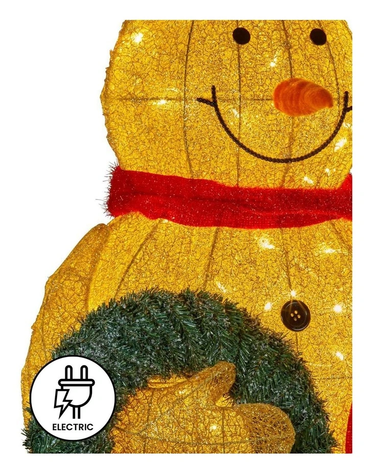 Christabelle 150cm Gold Outdoor Christmas Snowman with Lights image 4