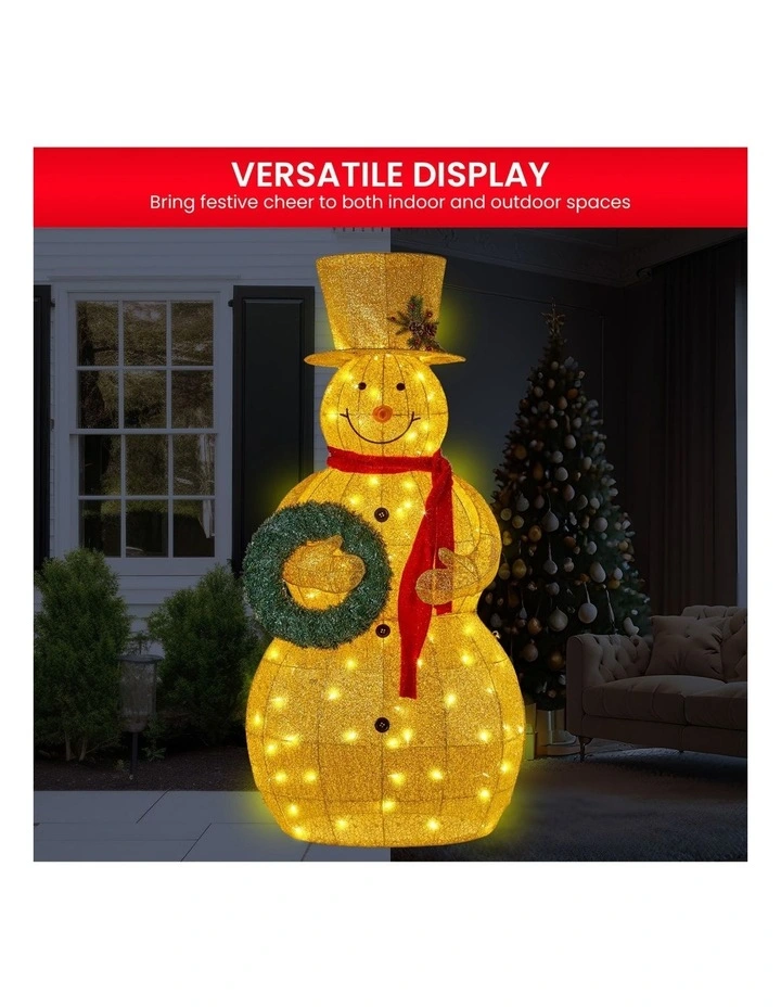 Christabelle 150cm Gold Outdoor Christmas Snowman with Lights image 5