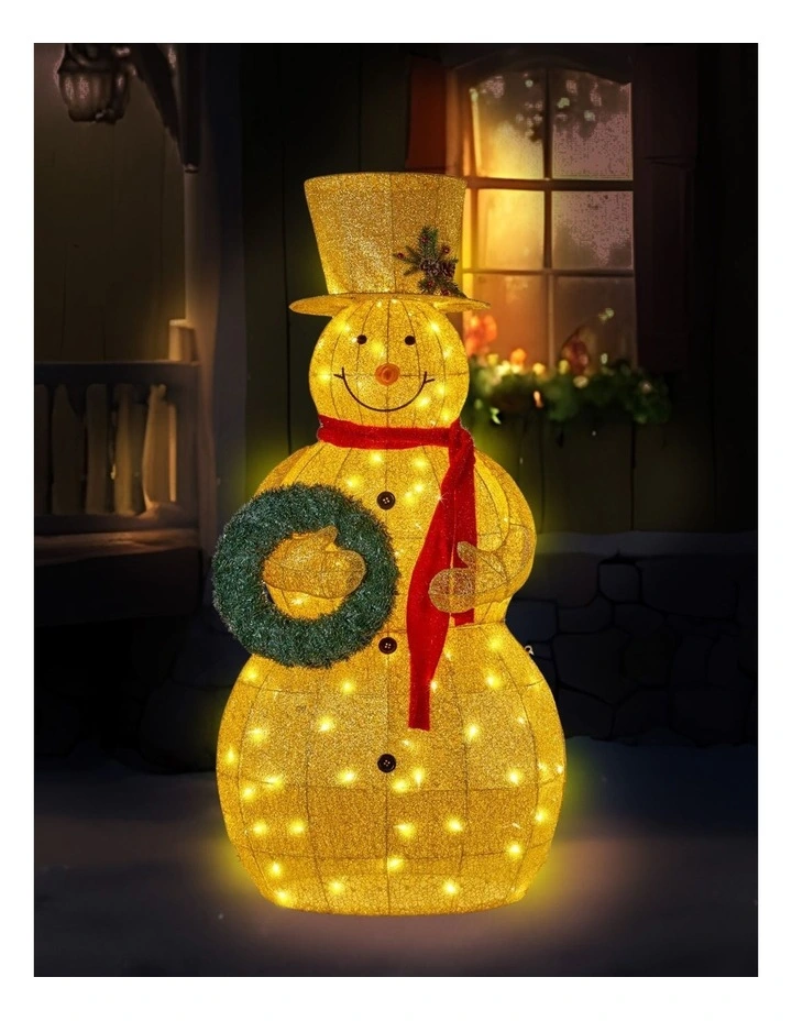 Christabelle 150cm Gold Outdoor Christmas Snowman with Lights image 6