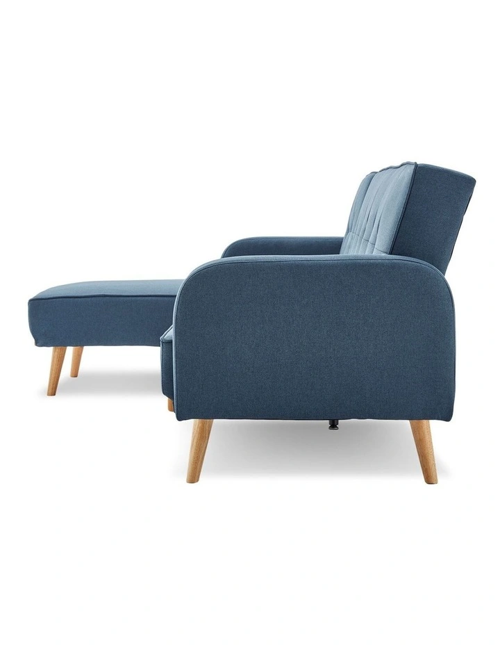 Sarantino 3-Seater Corner Sofa Bed with Chaise Lounge - Blue image 4