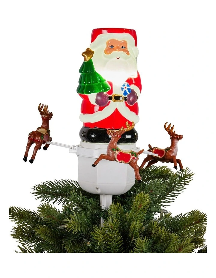 Christabelle Christmas Tree Topper Santa with Movement Images Lights Snow & Music image 1
