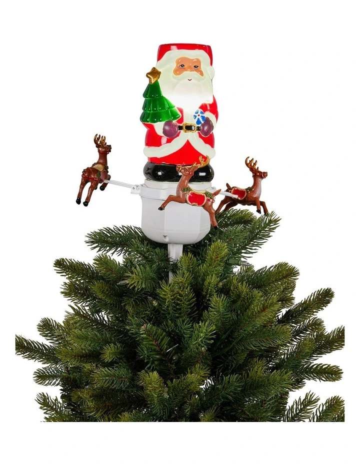 Christabelle Christmas Tree Topper Santa with Movement Images Lights Snow & Music image 2