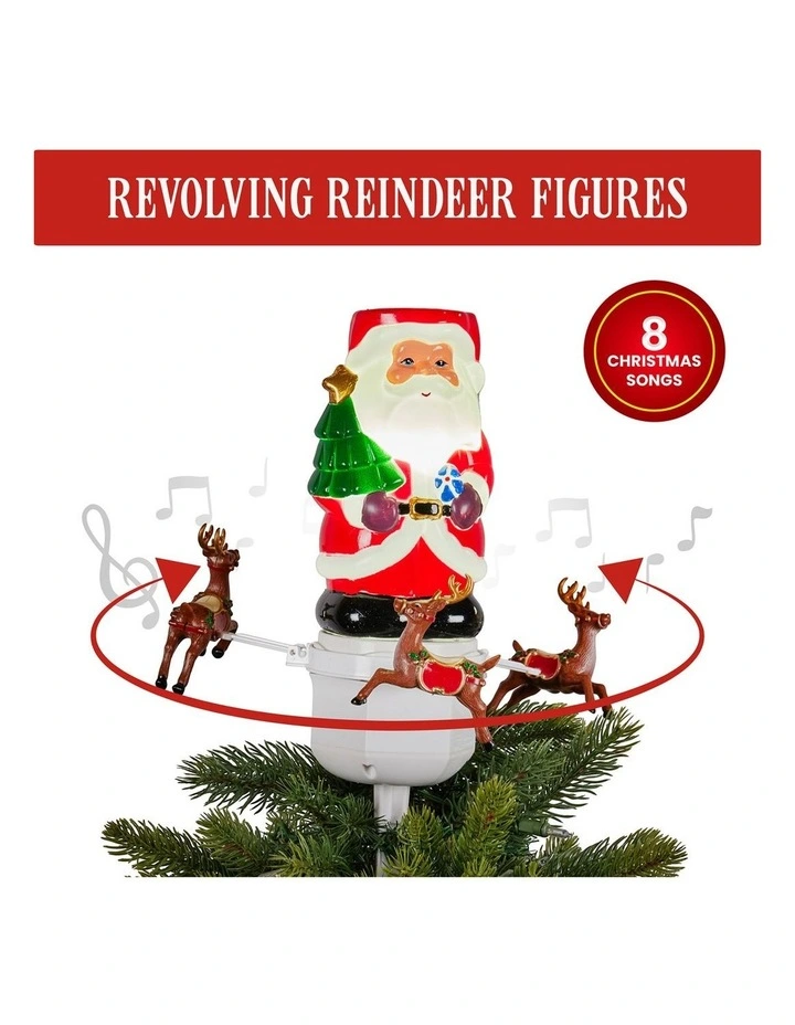 Christabelle Christmas Tree Topper Santa with Movement Images Lights Snow & Music image 6