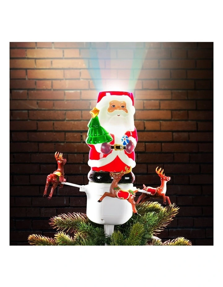 Christabelle Christmas Tree Topper Santa with Movement Images Lights Snow & Music image 7