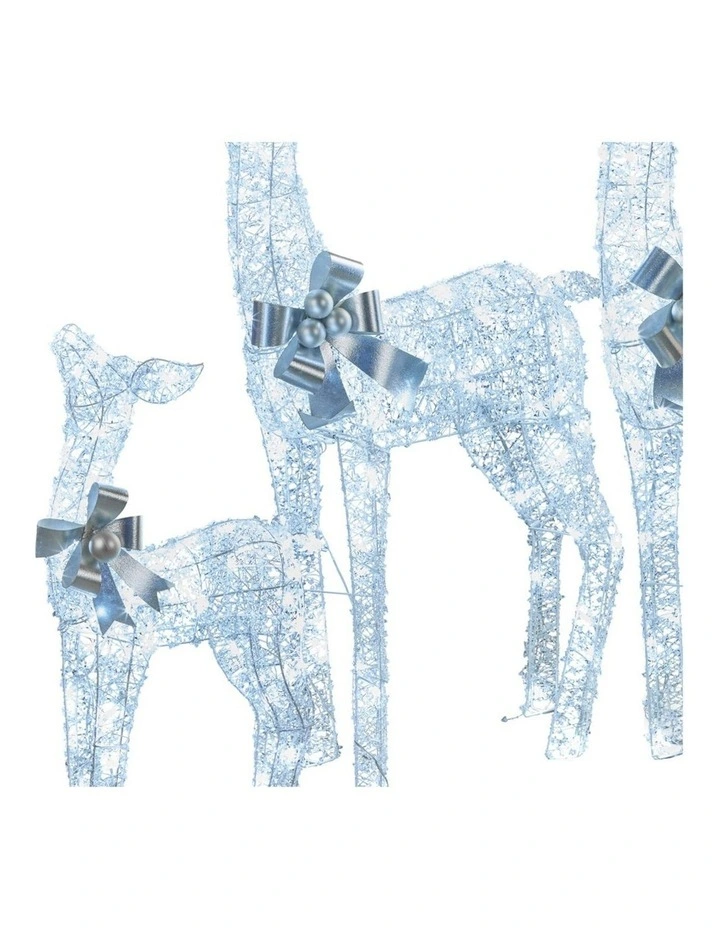 Christabelle Christmas Reindeer Display Set 3 Indoor Outdoor Decorations Acrylic Beads Cool White image 4