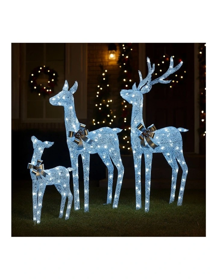 Christabelle Christmas Reindeer Display Set 3 Indoor Outdoor Decorations Acrylic Beads Cool White image 7
