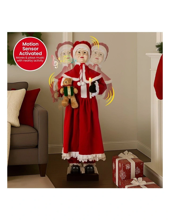 Christabelle Large 1.5m Musical Animated Mrs Claus Christmas Decoration with Candle Ornament image 3