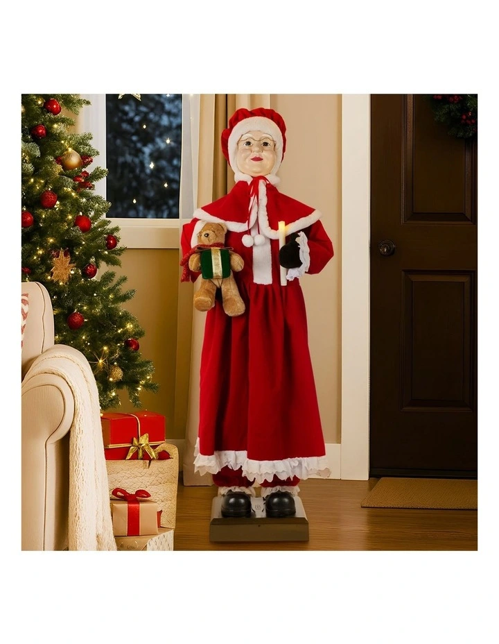 Christabelle Large 1.5m Musical Animated Mrs Claus Christmas Decoration with Candle Ornament image 4