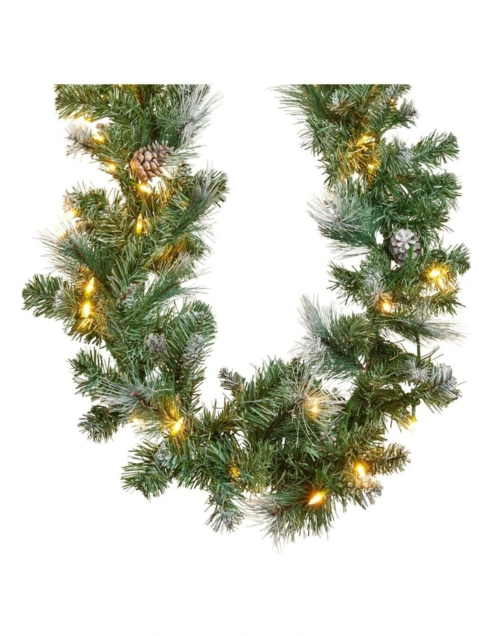Christabelle 2.7m Christmas Garland Bayville Pine Cones with LED Lights Tree Decoration Ornament image 4