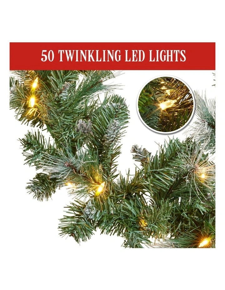 Christabelle 2.7m Christmas Garland Bayville Pine Cones with LED Lights Tree Decoration Ornament image 5