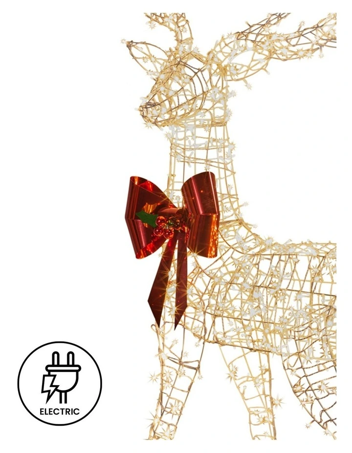 Christabelle 2.1m Christmas Reindeer Statue 800 LED Lights Indoor Outdoor Front Yard Lawn Decoration image 4