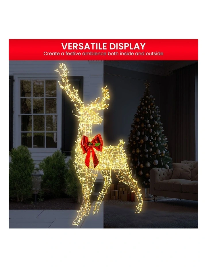 Christabelle 2.1m Christmas Reindeer Statue 800 LED Lights Indoor Outdoor Front Yard Lawn Decoration image 5