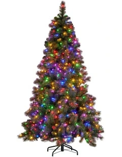 Christabelle 9ft Christmas Tree Glittery Gold Pine Needles 850 LED Multi-Functional Lights Xmas