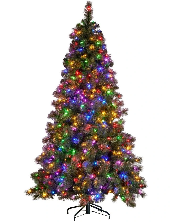 Christabelle 9ft Christmas Tree Glittery Gold Pine Needles 850 LED Multi-Functional Lights Xmas image 1