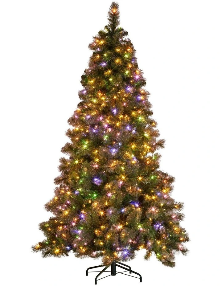 Christabelle 9ft Christmas Tree Glittery Gold Pine Needles 850 LED Multi-Functional Lights Xmas image 2