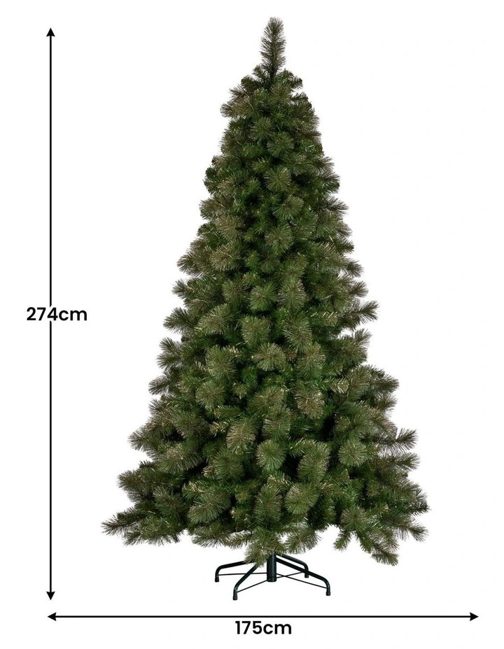 Christabelle 9ft Christmas Tree Glittery Gold Pine Needles 850 LED Multi-Functional Lights Xmas image 3