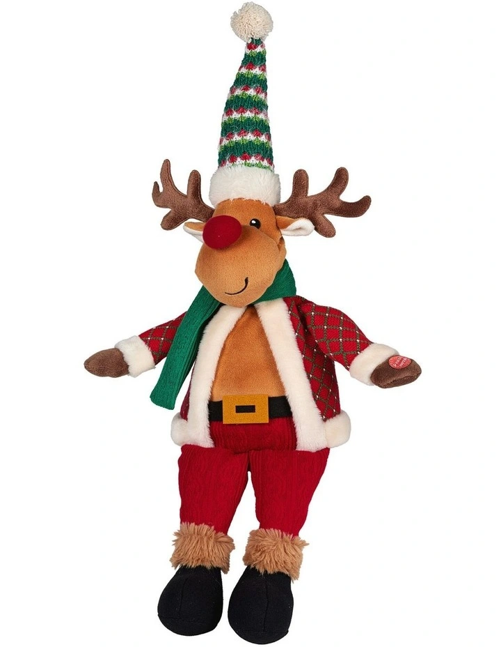 Christabelle 56cm Christmas Moose Animated Musical Decoration Ornament for Table Top or Mantel image 1