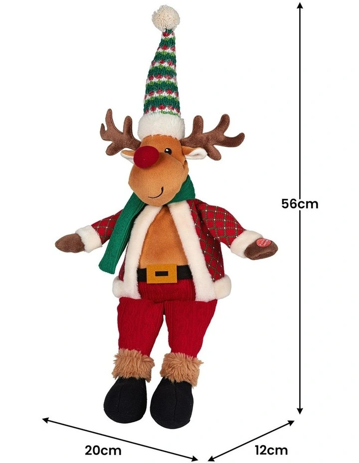 Christabelle 56cm Christmas Moose Animated Musical Decoration Ornament for Table Top or Mantel image 2