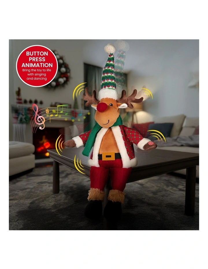 Christabelle 56cm Christmas Moose Animated Musical Decoration Ornament for Table Top or Mantel image 3