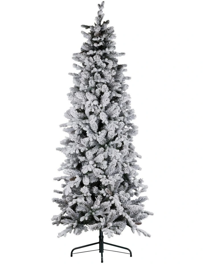 Christabelle Snowy Dorchester Pencil 7.5ft Christmas Tree Pine Cone LED image 2