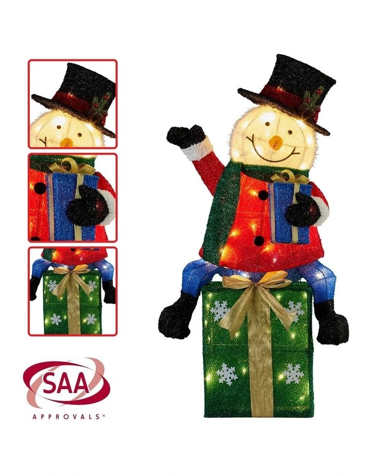 Christabelle 85cm Christmas Snowman On Presents Display with Lights image 4