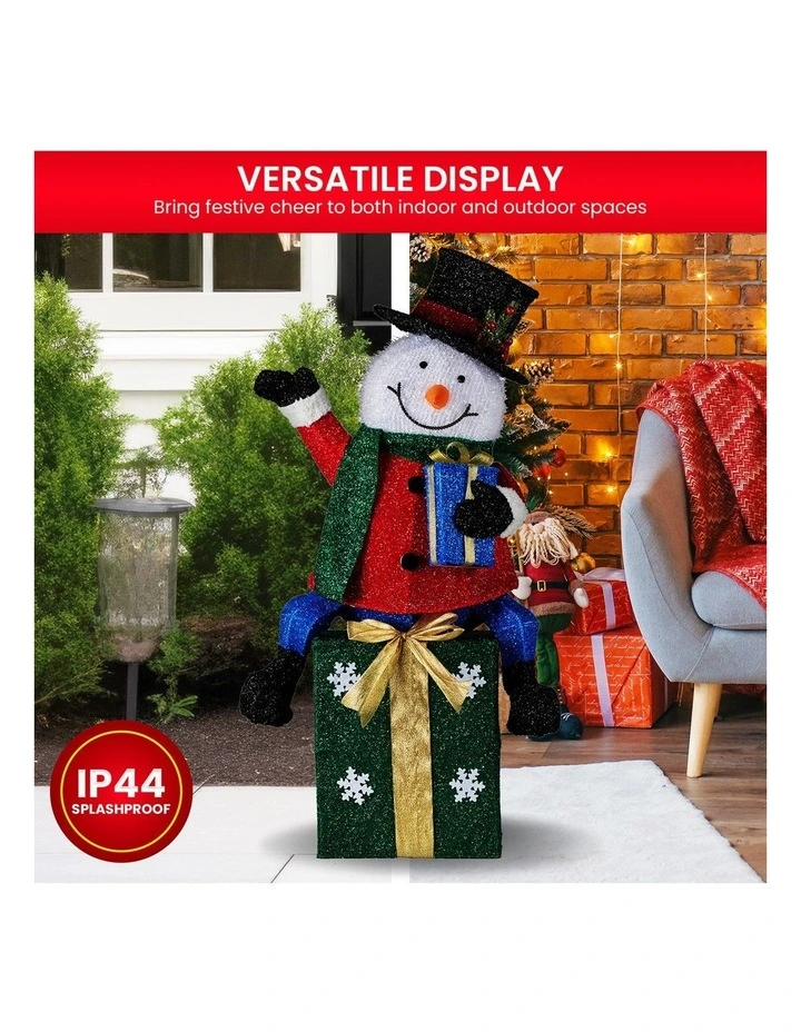 Christabelle 85cm Christmas Snowman On Presents Display with Lights image 5