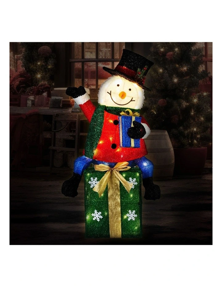 Christabelle 85cm Christmas Snowman On Presents Display with Lights image 6