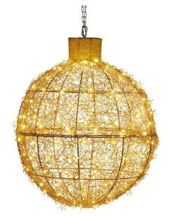 Christabelle 50cm Christmas Display Bauble with Gold LED Lights Indoor Outdoor Decoration