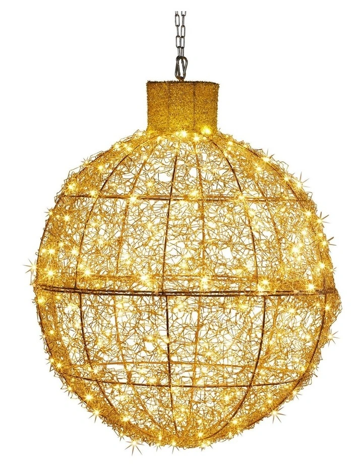 Christabelle 50cm Christmas Display Bauble with Gold LED Lights Indoor Outdoor Decoration image 1
