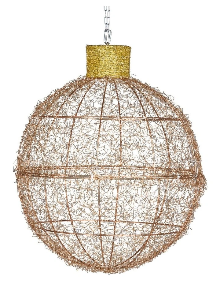 Christabelle 50cm Christmas Display Bauble with Gold LED Lights Indoor Outdoor Decoration image 2