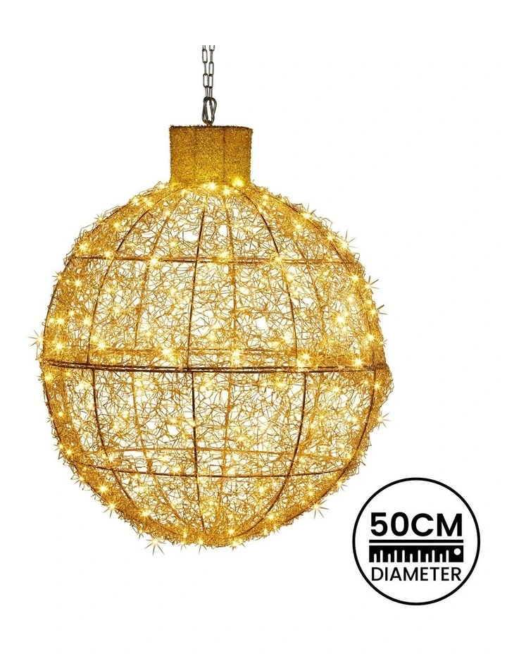Christabelle 50cm Christmas Display Bauble with Gold LED Lights Indoor Outdoor Decoration image 3