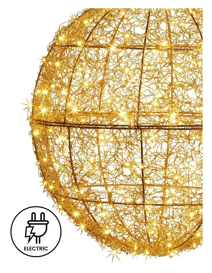 Christabelle 50cm Christmas Display Bauble with Gold LED Lights Indoor Outdoor Decoration image 4