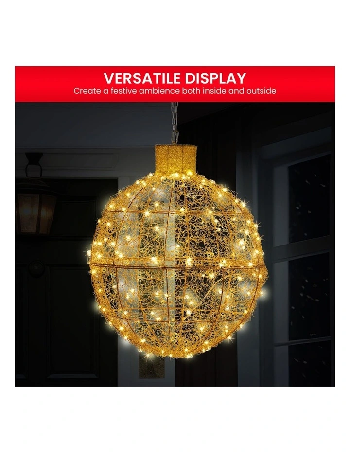 Christabelle 50cm Christmas Display Bauble with Gold LED Lights Indoor Outdoor Decoration image 5