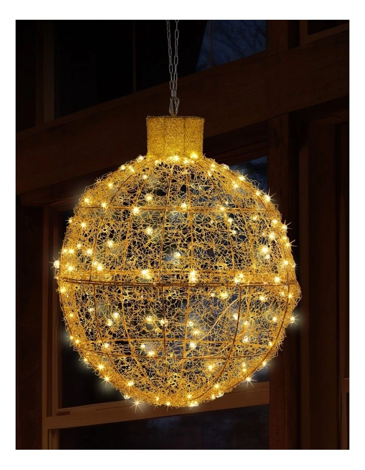 Christabelle 50cm Christmas Display Bauble with Gold LED Lights Indoor Outdoor Decoration image 6
