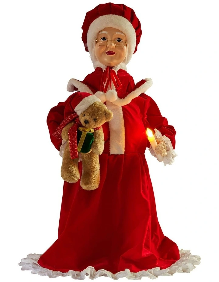 Christabelle 1.1m Musical LED Animated Christmas Mrs Claus Glowing Candle Ornament Decoration image 1