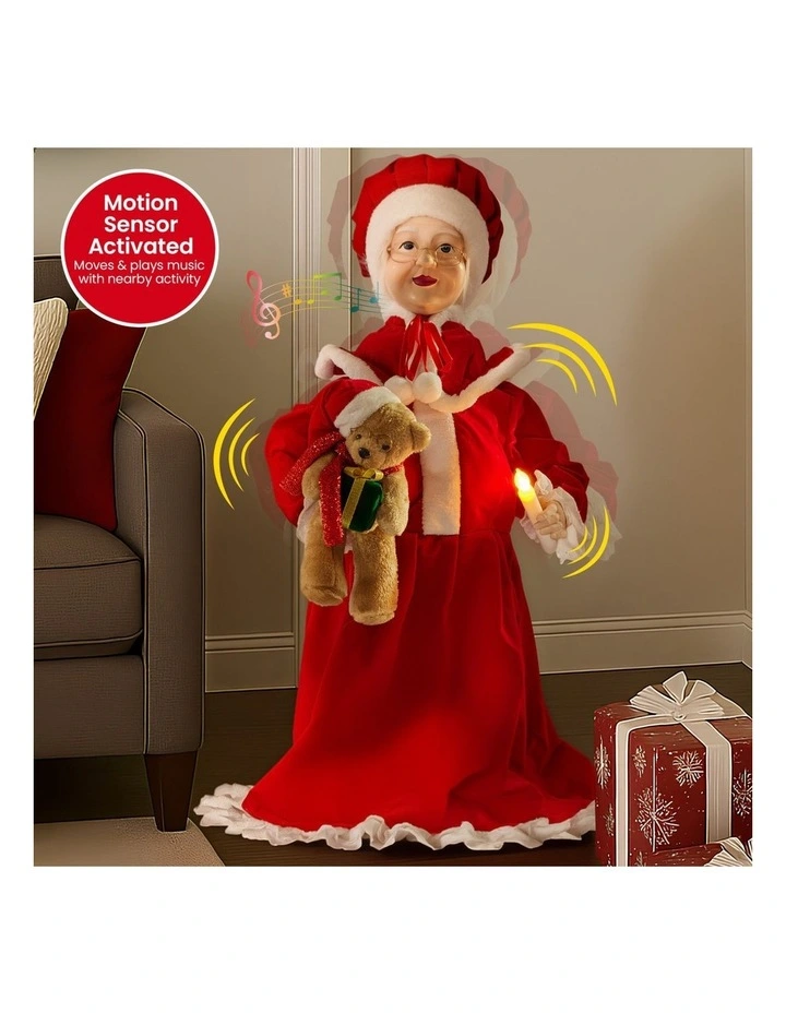 Christabelle 1.1m Musical LED Animated Christmas Mrs Claus Glowing Candle Ornament Decoration image 3