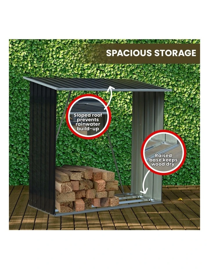 Wallaroo Wood Storage Shed Galvanized Steel - Black image 5